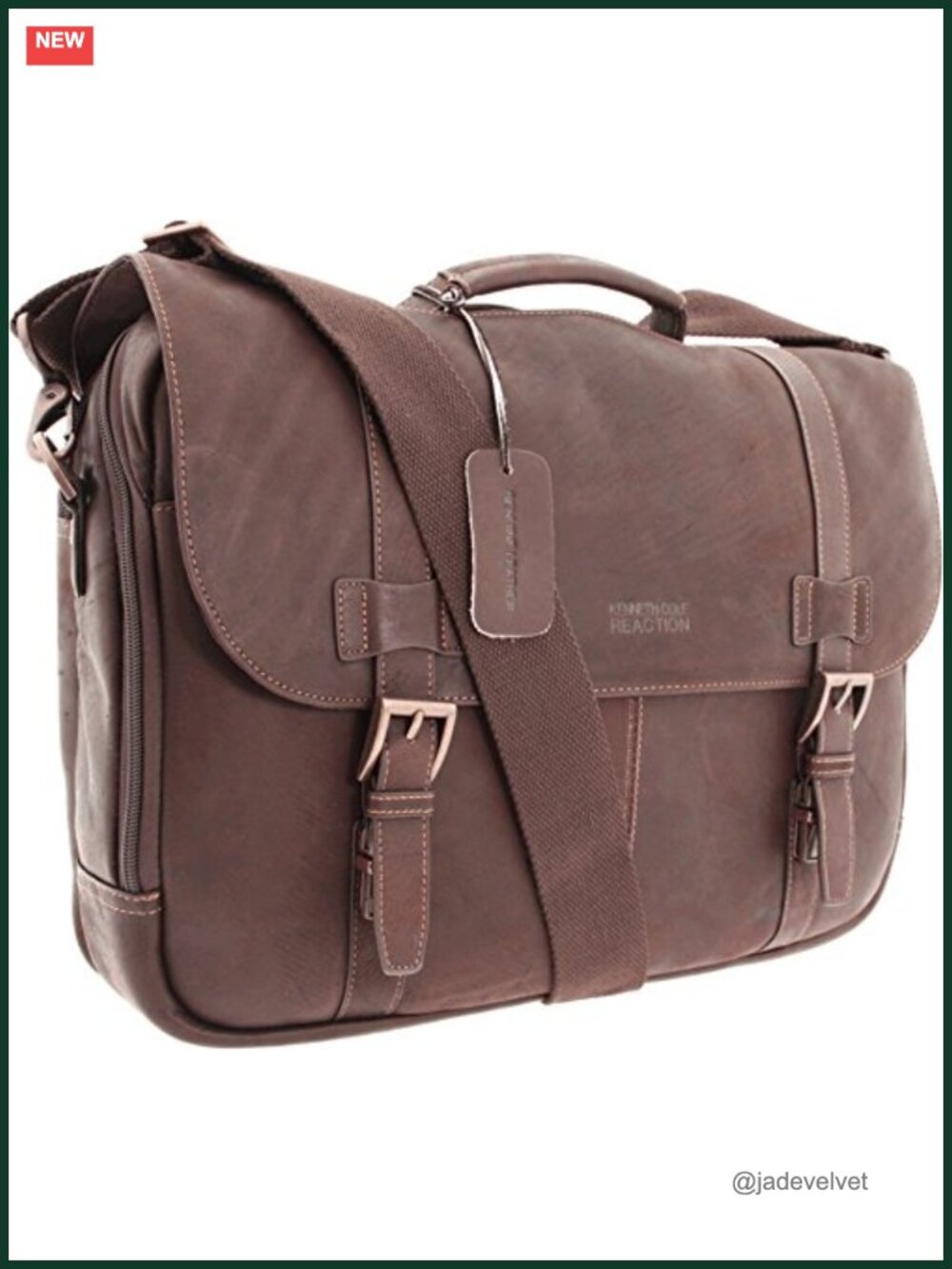 Genuine Colombian Leather 15.6" Laptop Portfolio Messenger Bag with Padded